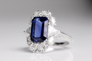 White gold and sapphire ring