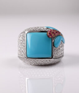 Turquoise ring with butterfly2